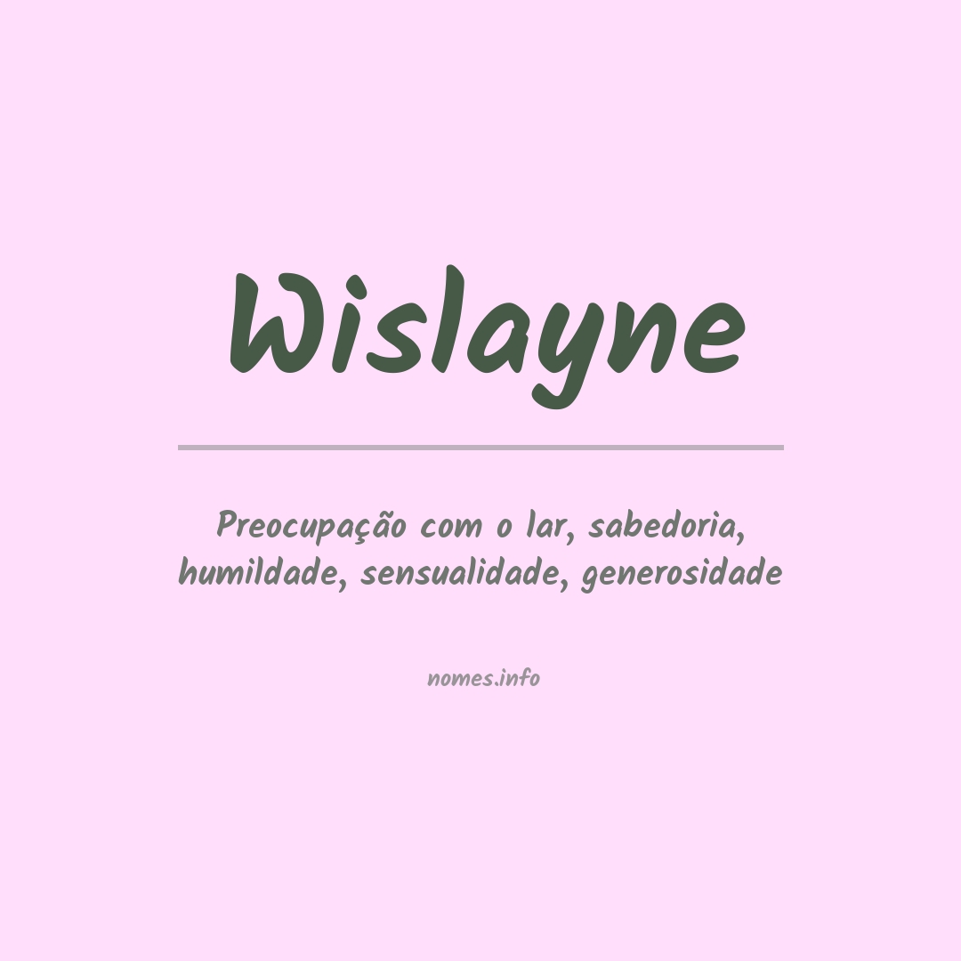 Significado do nome Wislayne