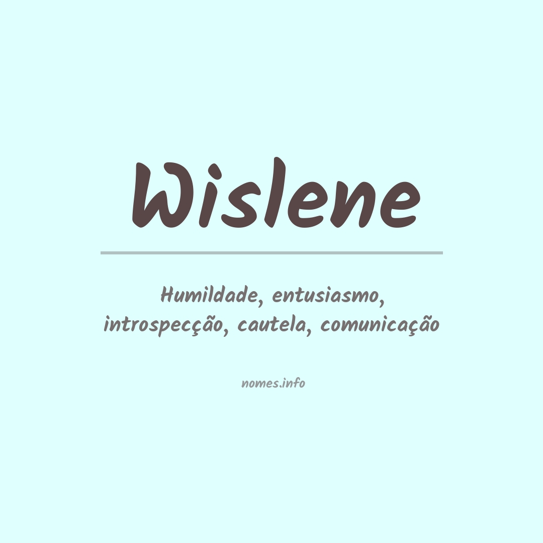 Significado do nome Wislene