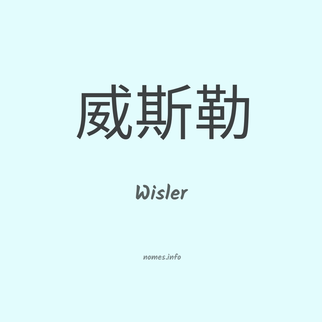 Wisler em chinês