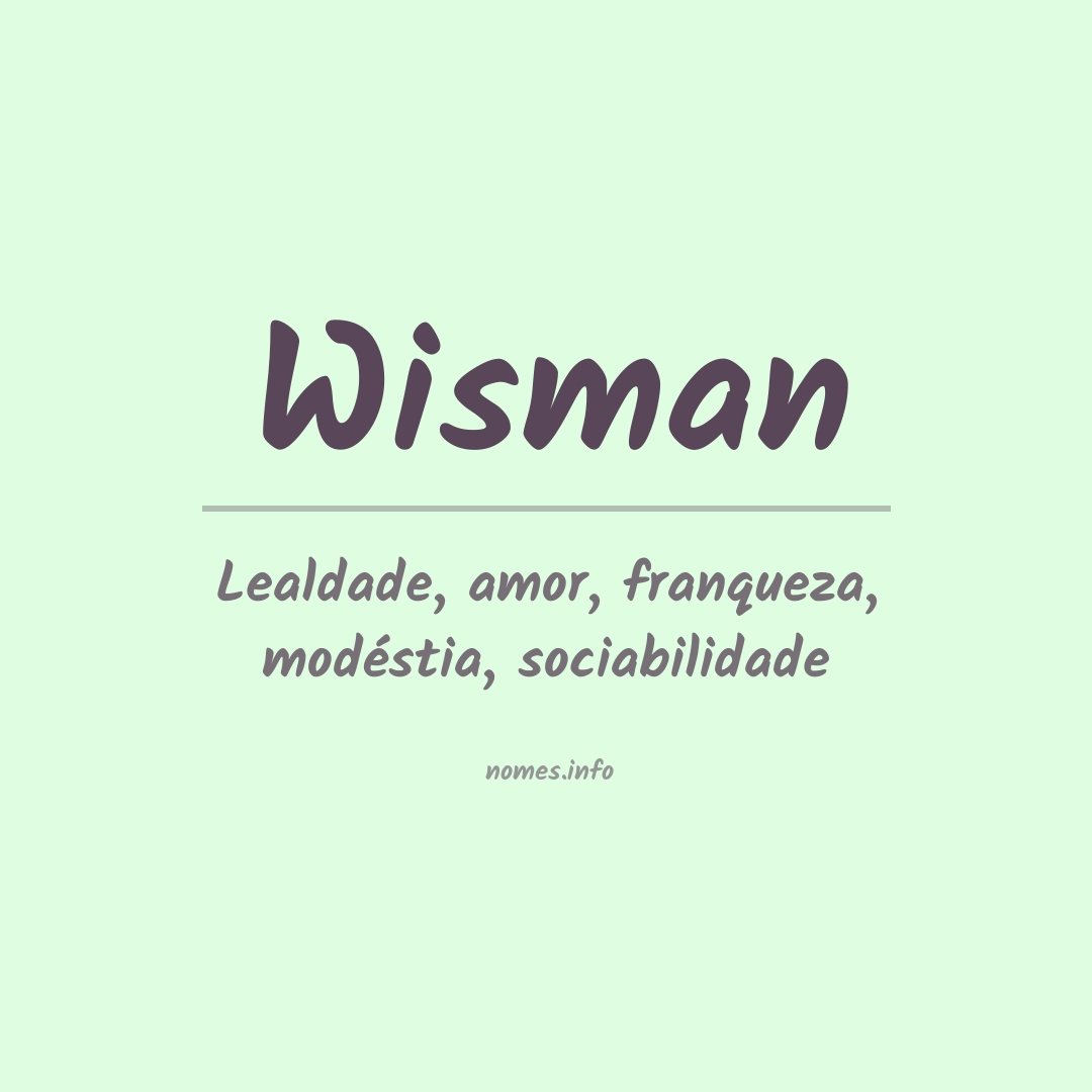 Significado do nome Wisman