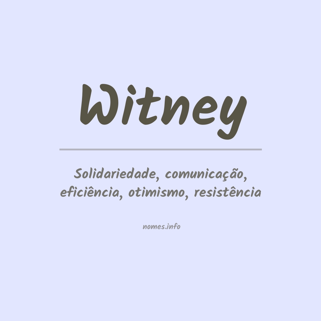 Significado do nome Witney