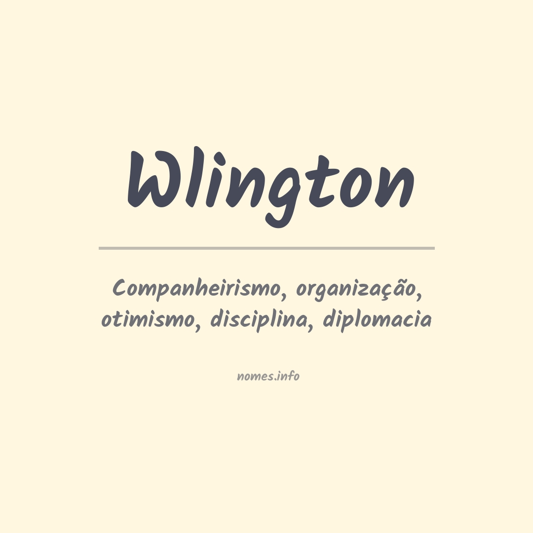 Significado do nome Wlington