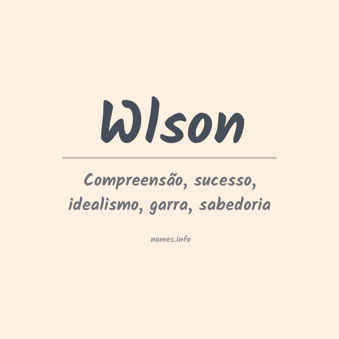 Significado do nome Wlson