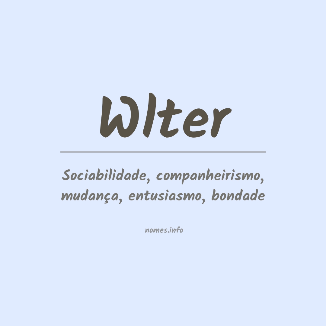Significado do nome Wlter