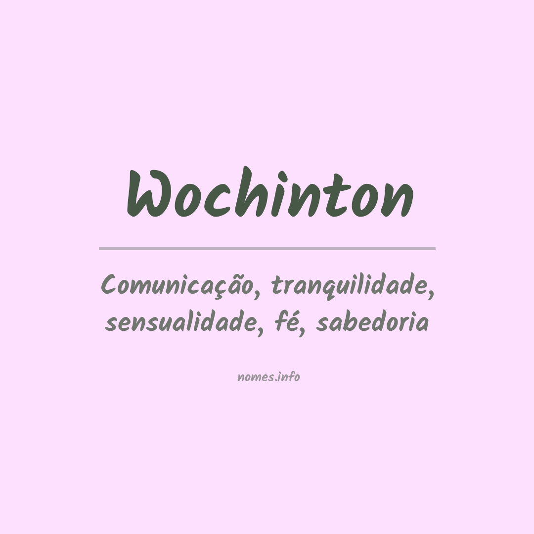 Significado do nome Wochinton