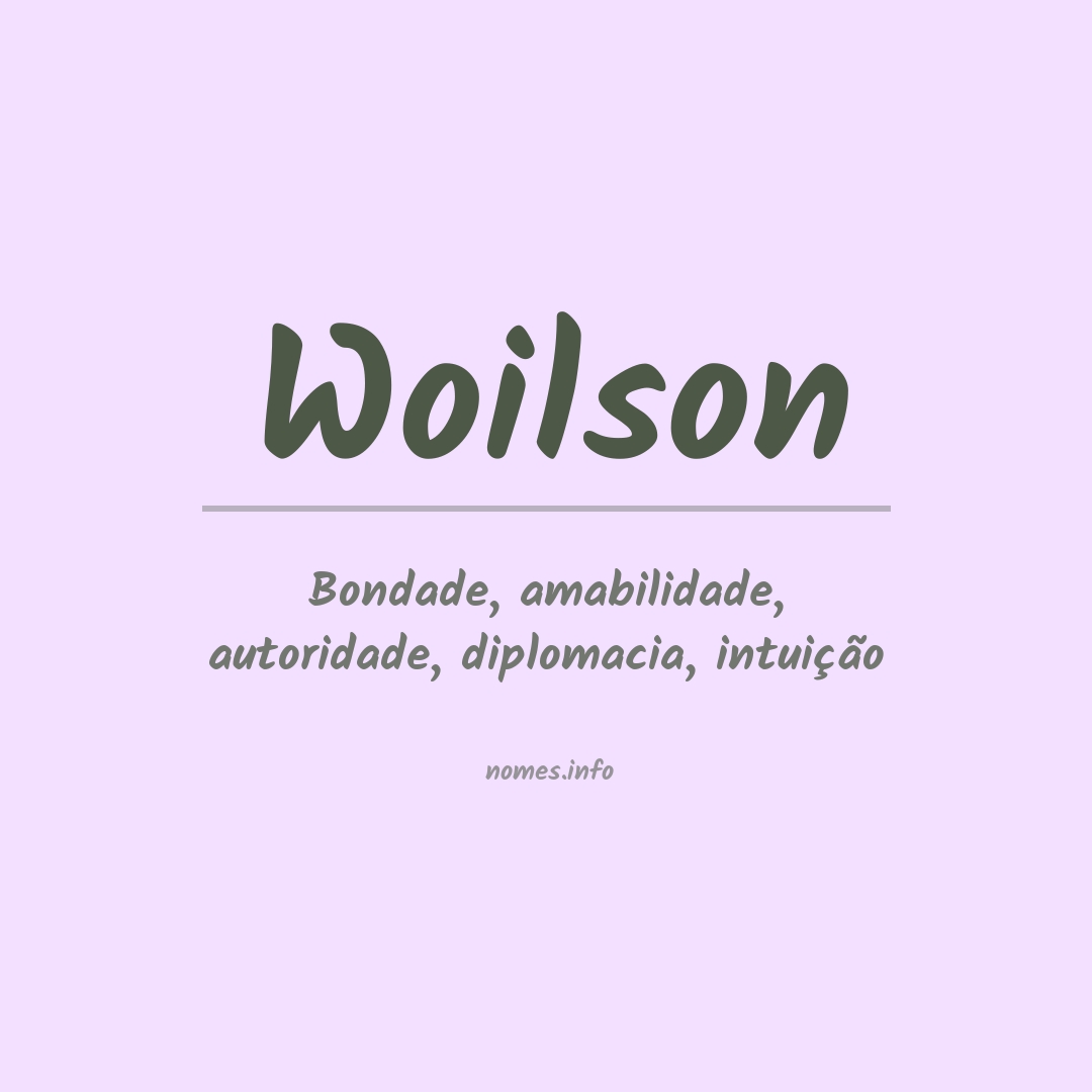 Significado do nome Woilson