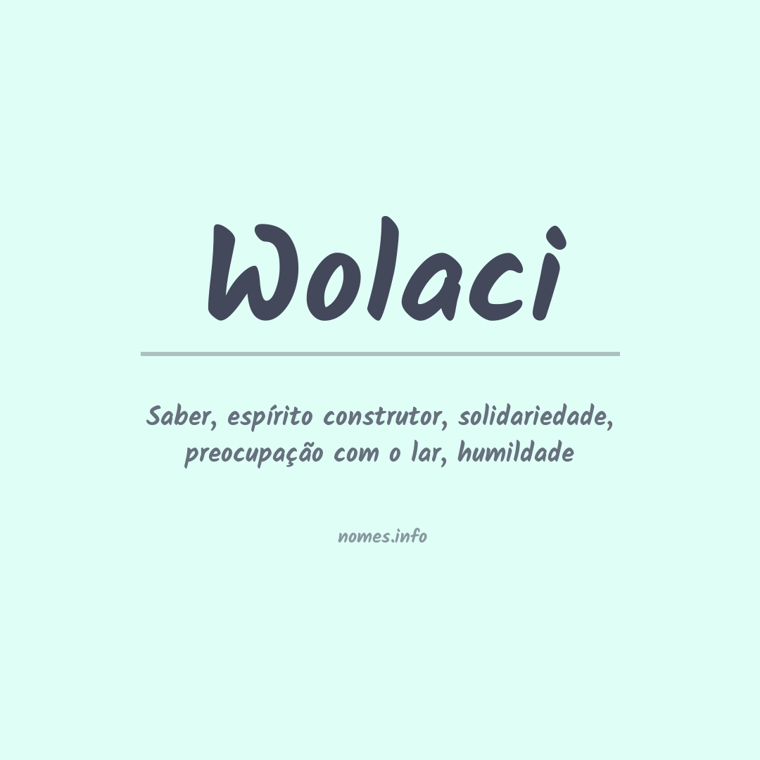 Significado do nome Wolaci