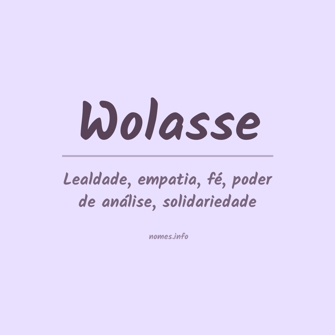 Significado do nome Wolasse