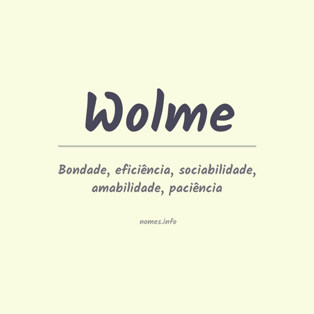 Significado do nome Wolme