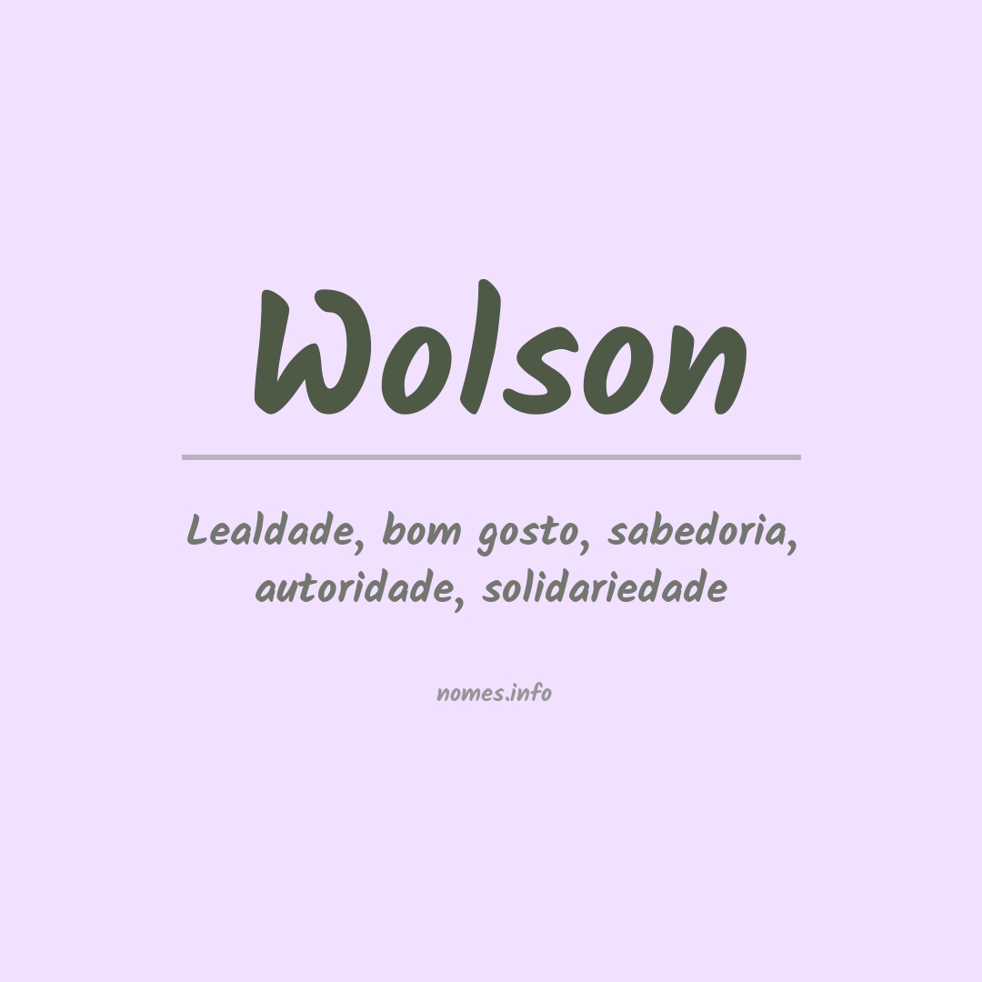 Significado do nome Wolson