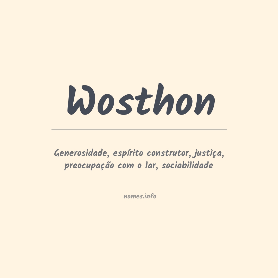 Significado do nome Wosthon