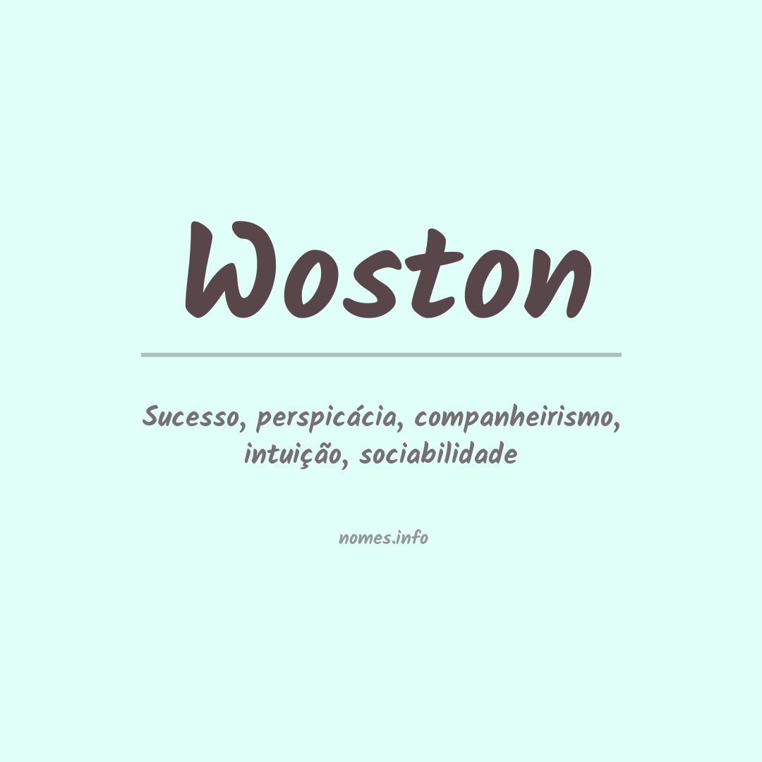 Significado do nome Woston