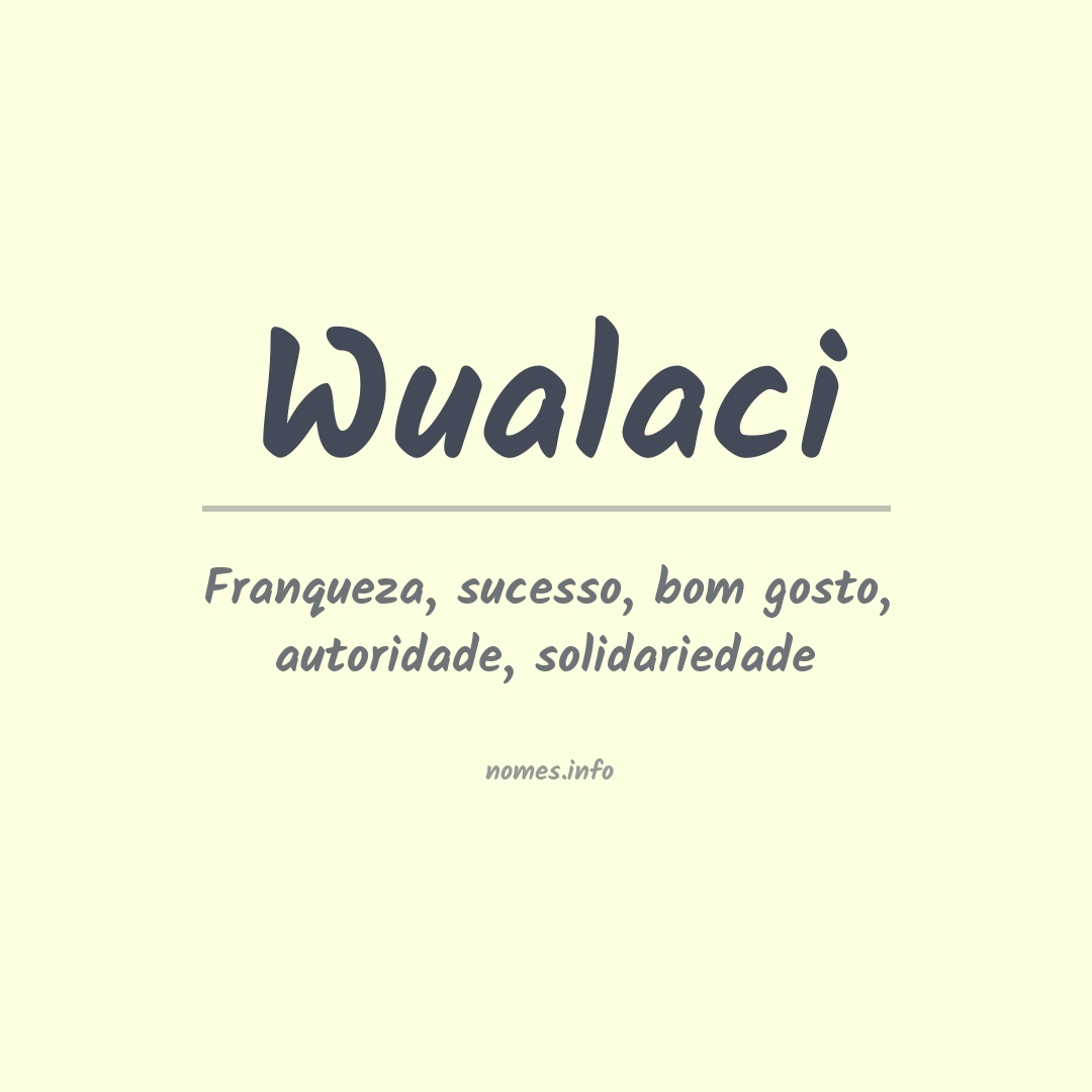 Significado do nome Wualaci