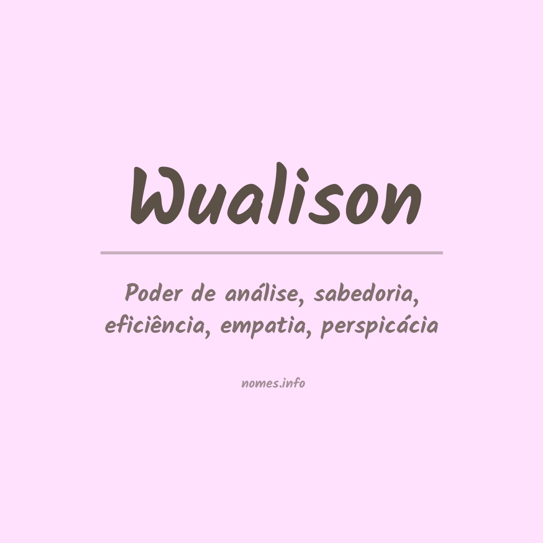 Significado do nome Wualison