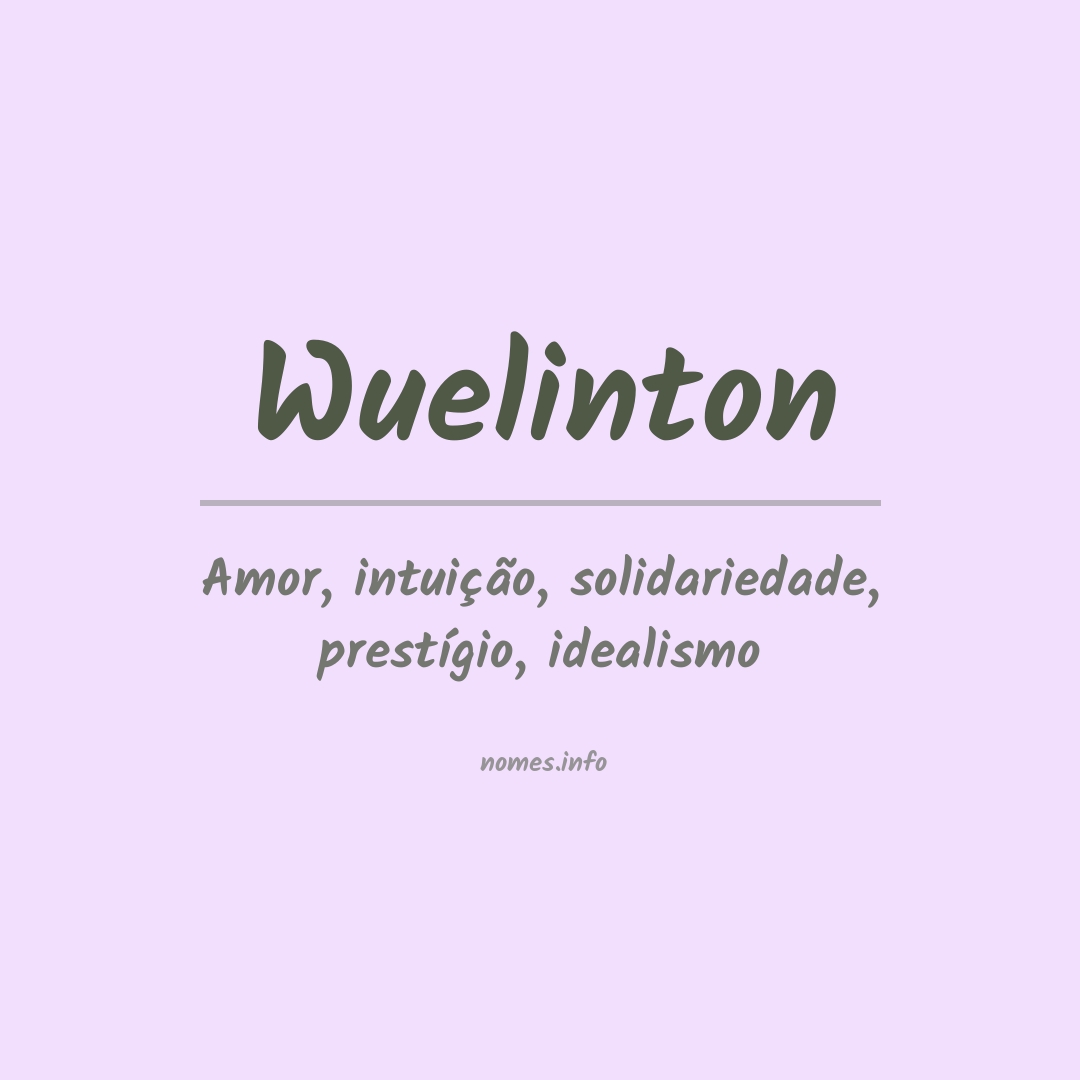 Significado do nome Wuelinton