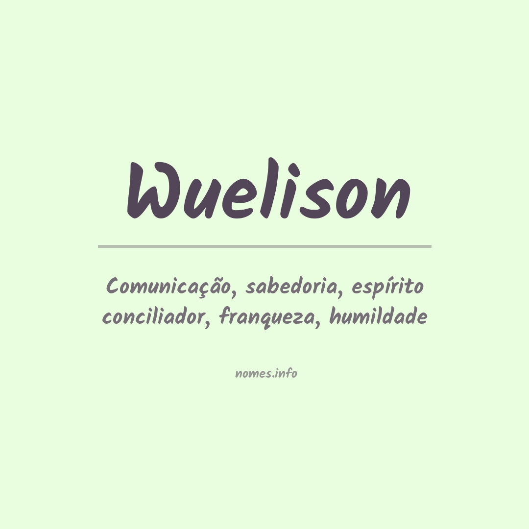 Significado do nome Wuelison