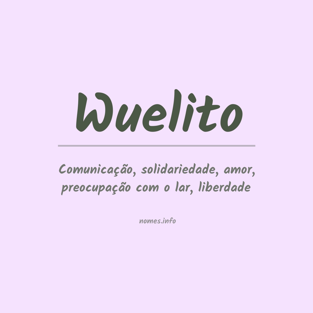 Significado do nome Wuelito