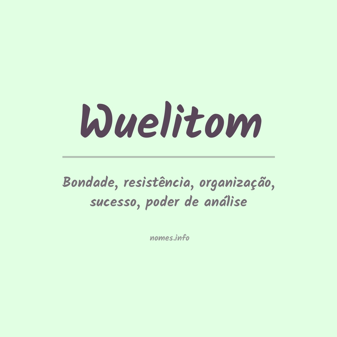 Significado do nome Wuelitom