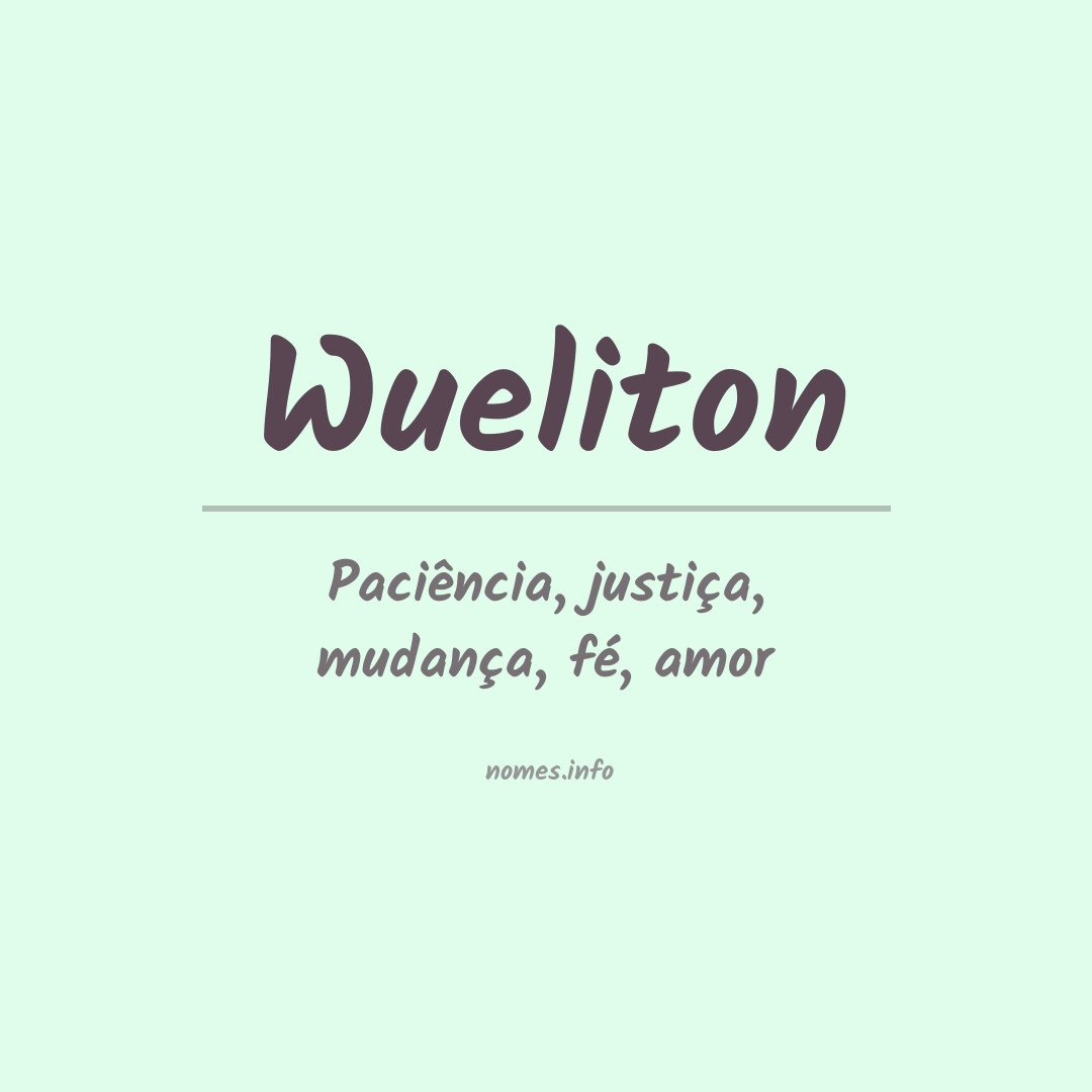 Significado do nome Wueliton