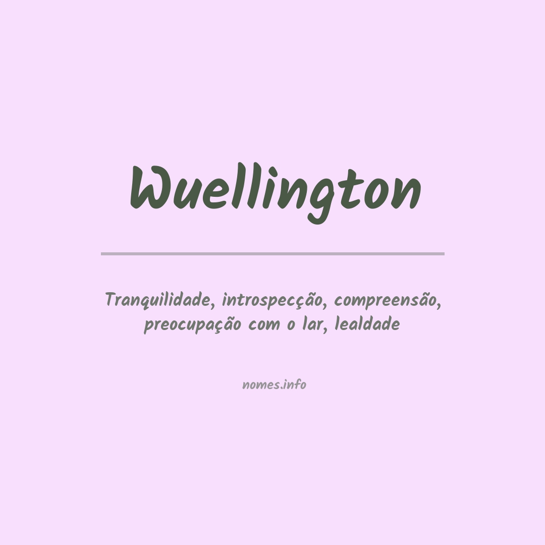 Significado do nome Wuellington