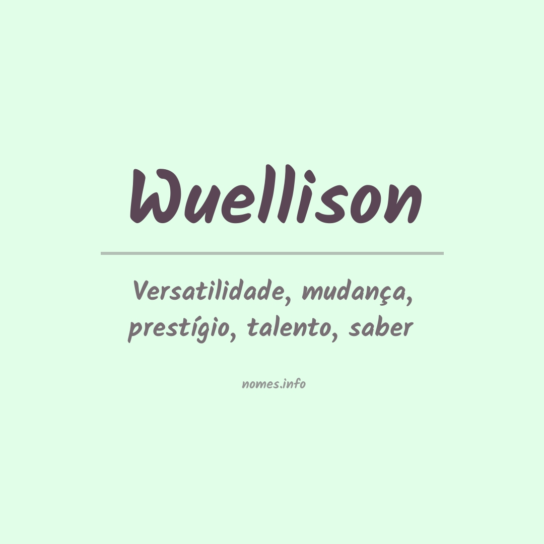 Significado do nome Wuellison