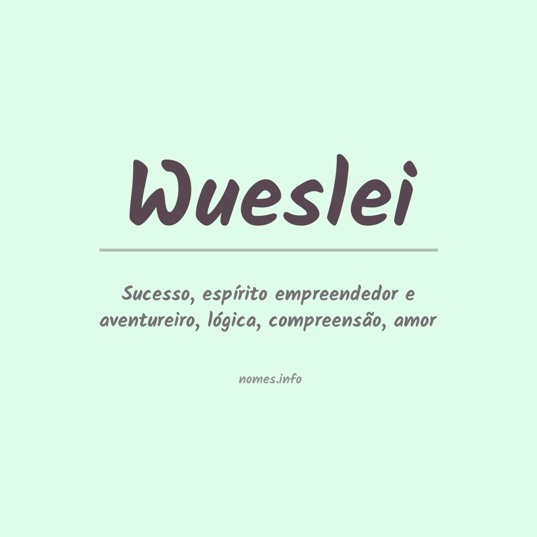 Significado do nome Wueslei