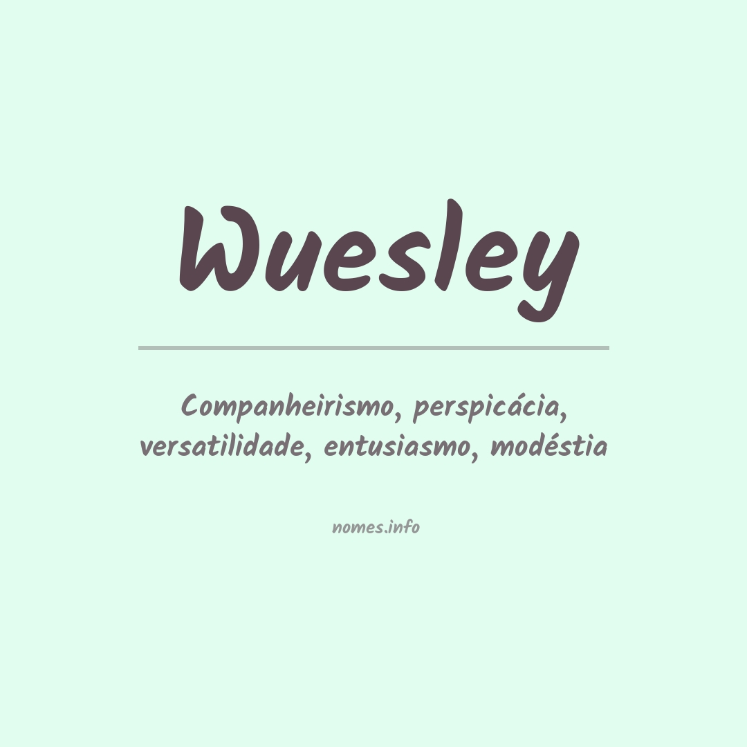 Significado do nome Wuesley