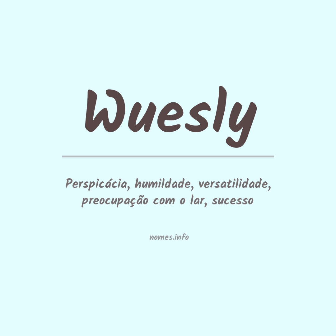 Significado do nome Wuesly