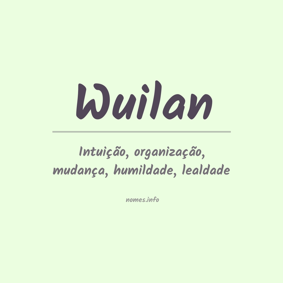 Significado do nome Wuilan