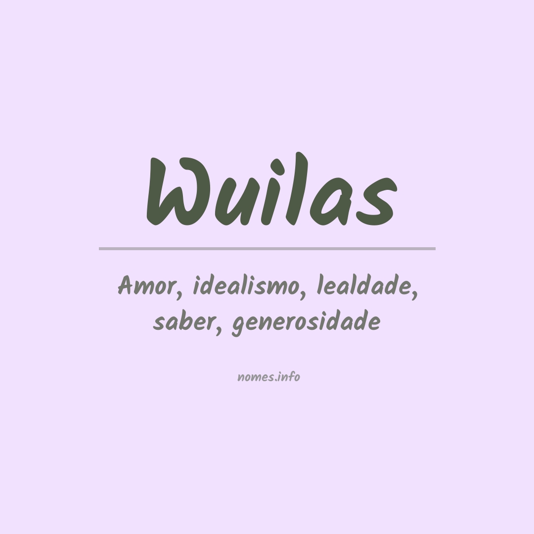 Significado do nome Wuilas