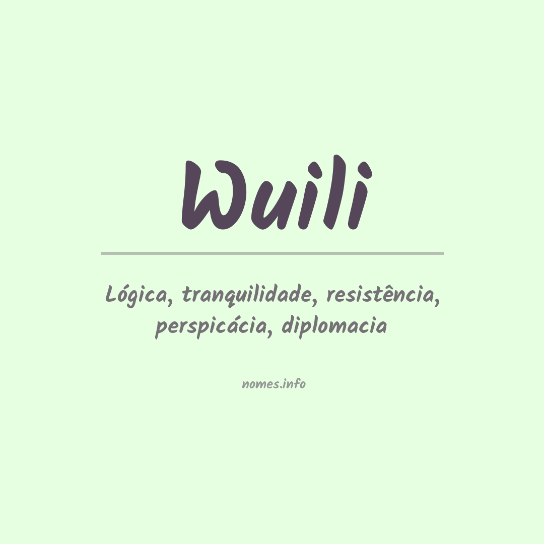 Significado do nome Wuili
