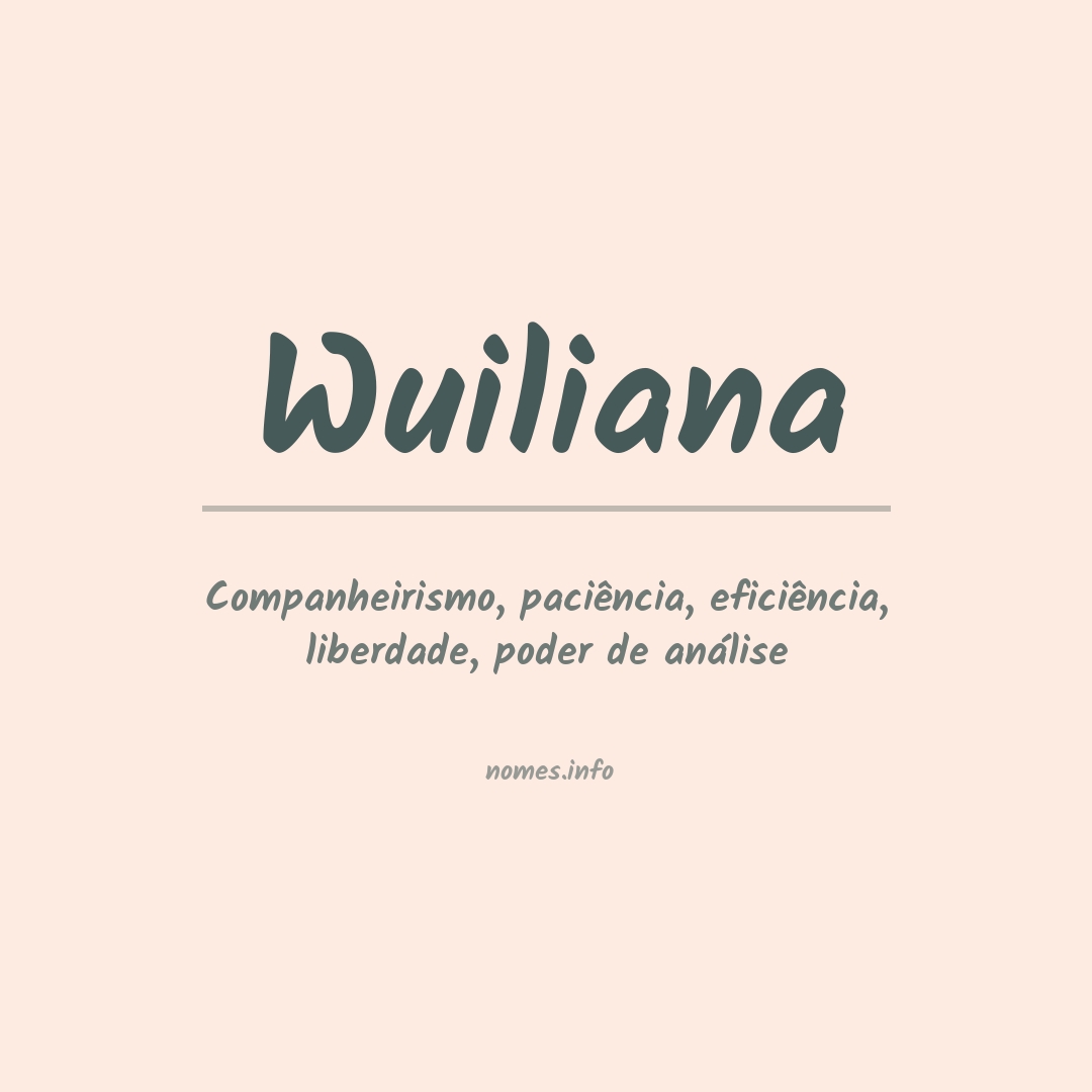 Significado do nome Wuiliana