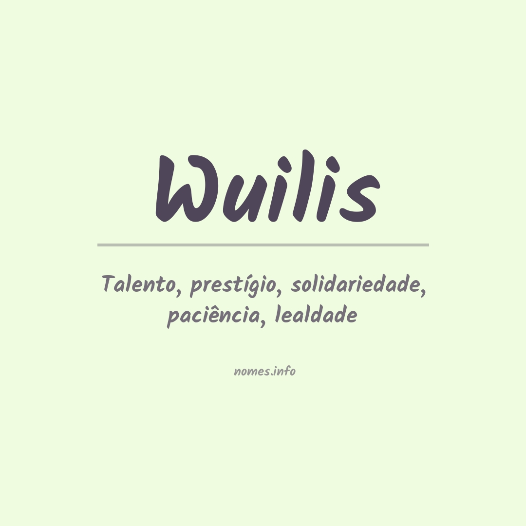 Significado do nome Wuilis