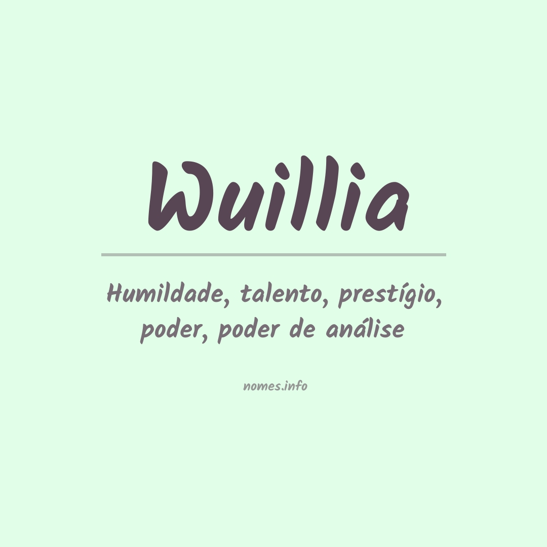 Significado do nome Wuillia