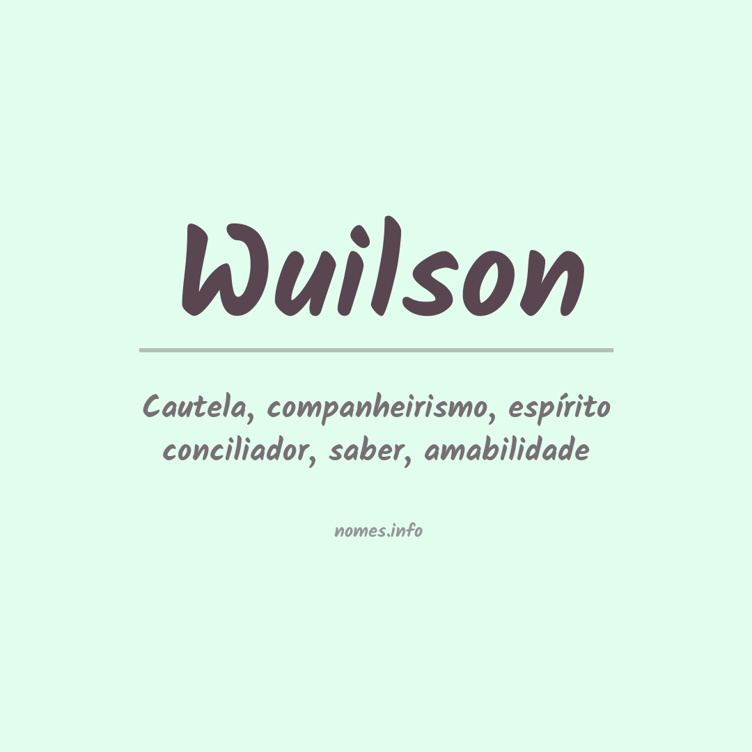 Significado do nome Wuilson