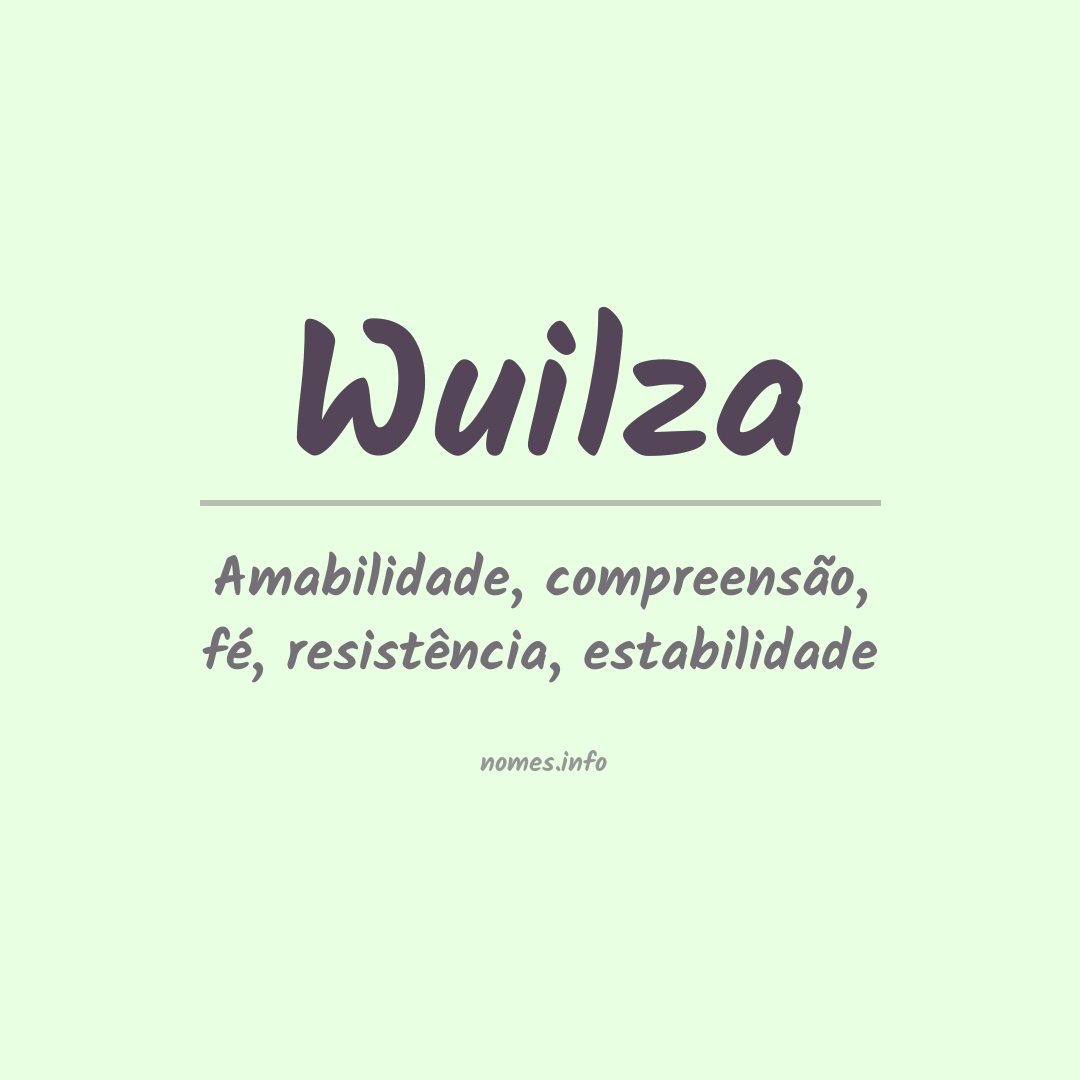 Significado do nome Wuilza