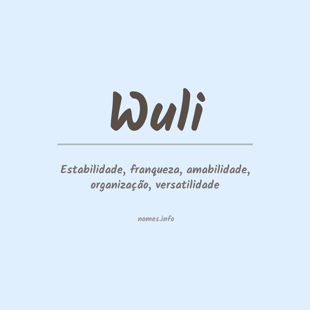 Significado do nome Wuli
