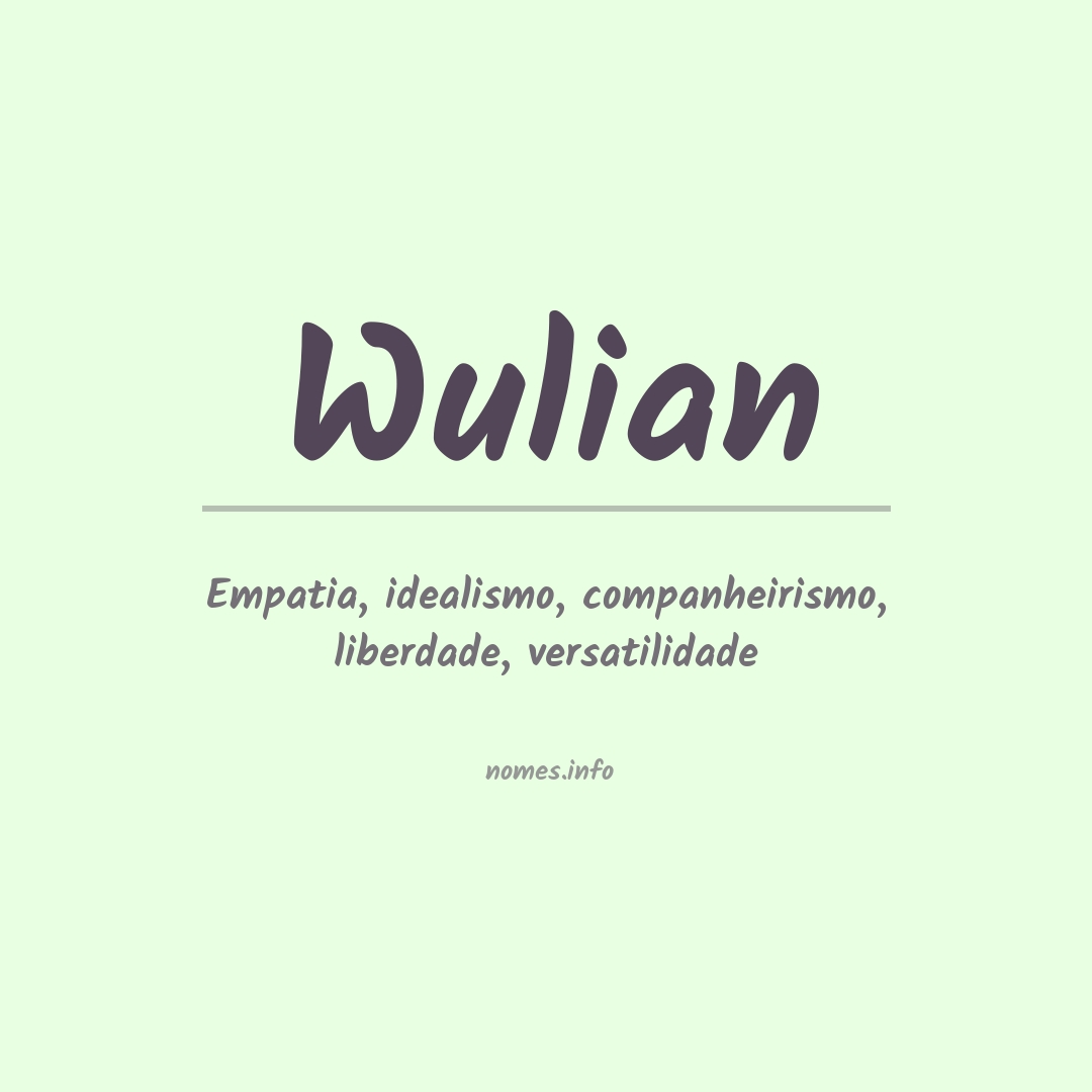 Significado do nome Wulian