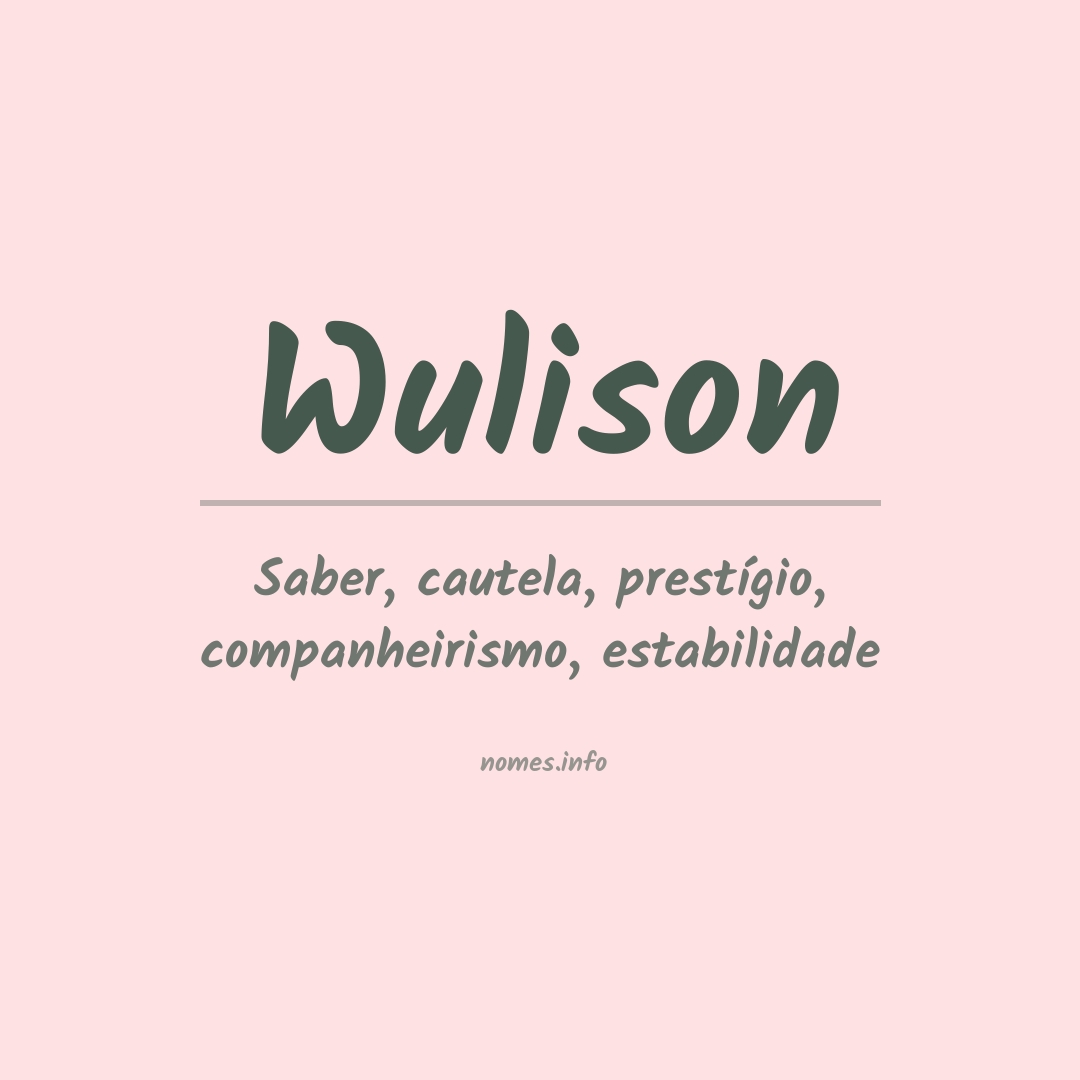 Significado do nome Wulison