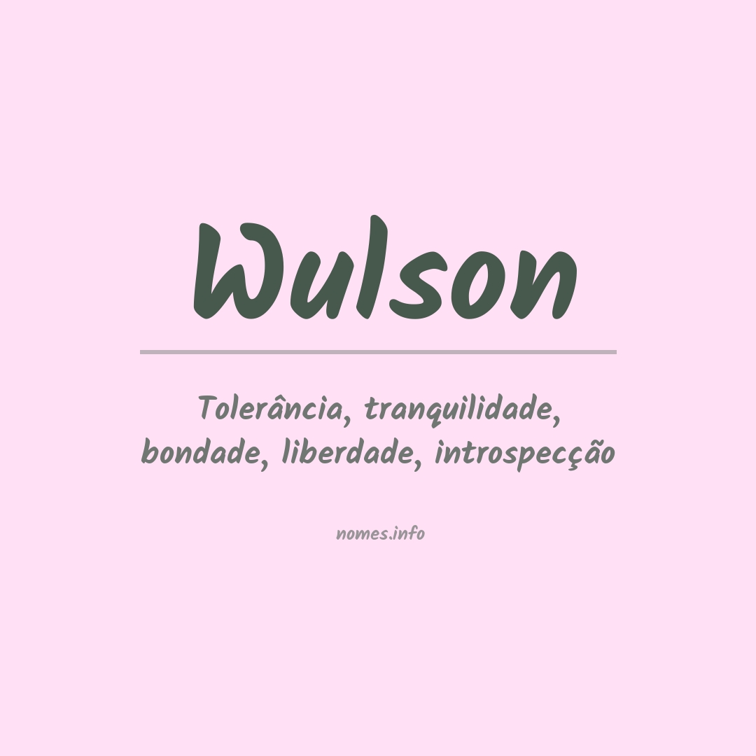 Significado do nome Wulson