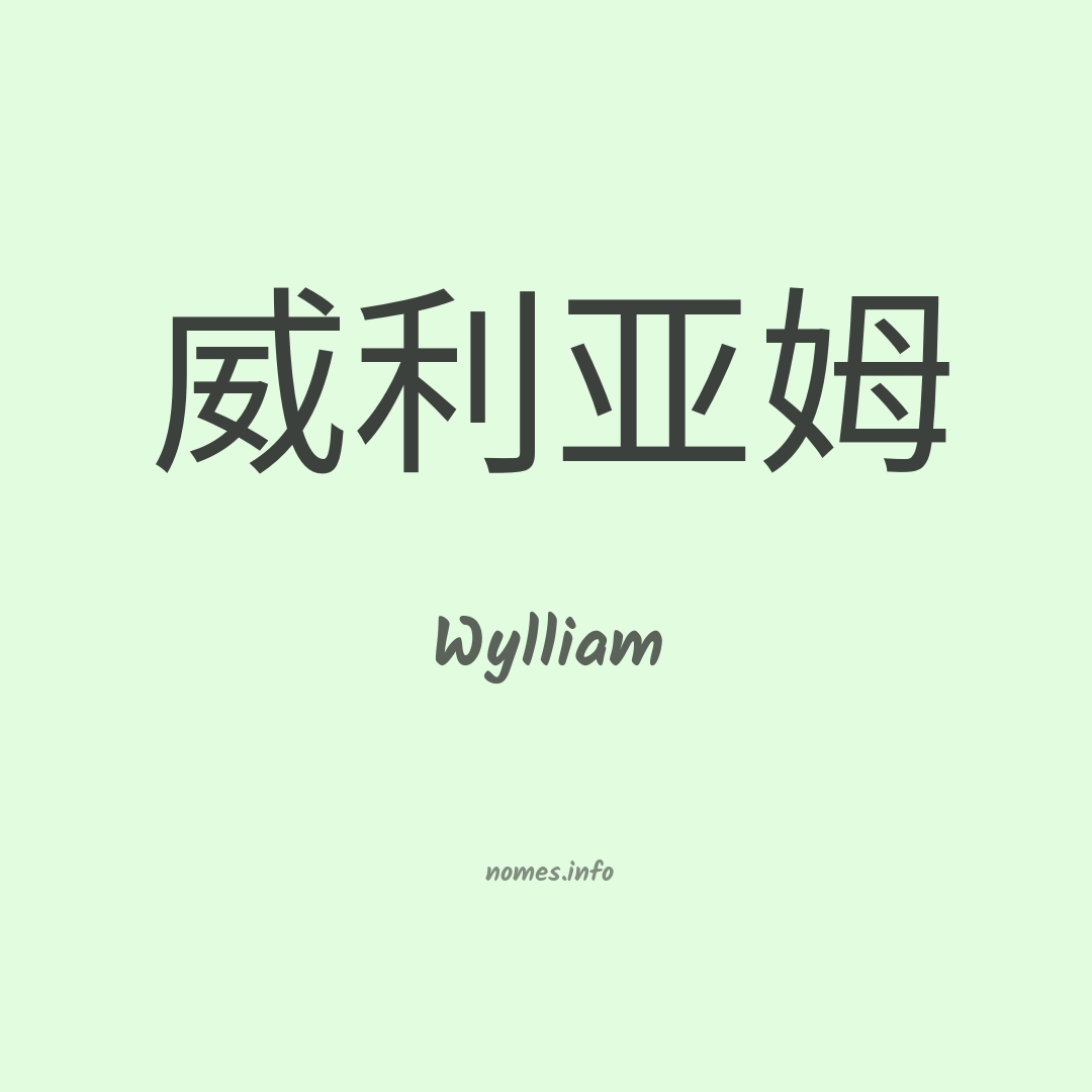 Wylliam em chinês