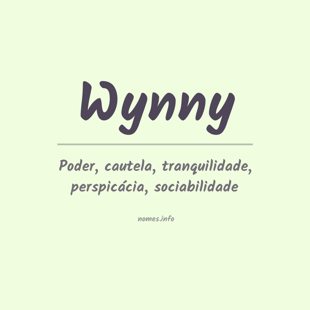 Significado do nome Wynny