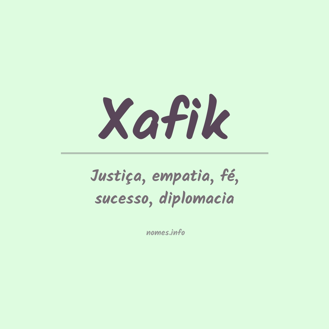 Significado do nome Xafik