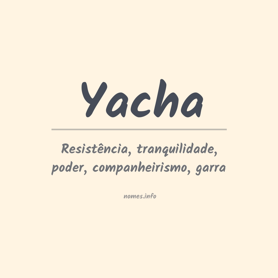 Significado do nome Yacha