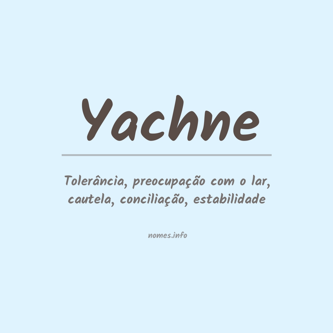 Significado do nome Yachne
