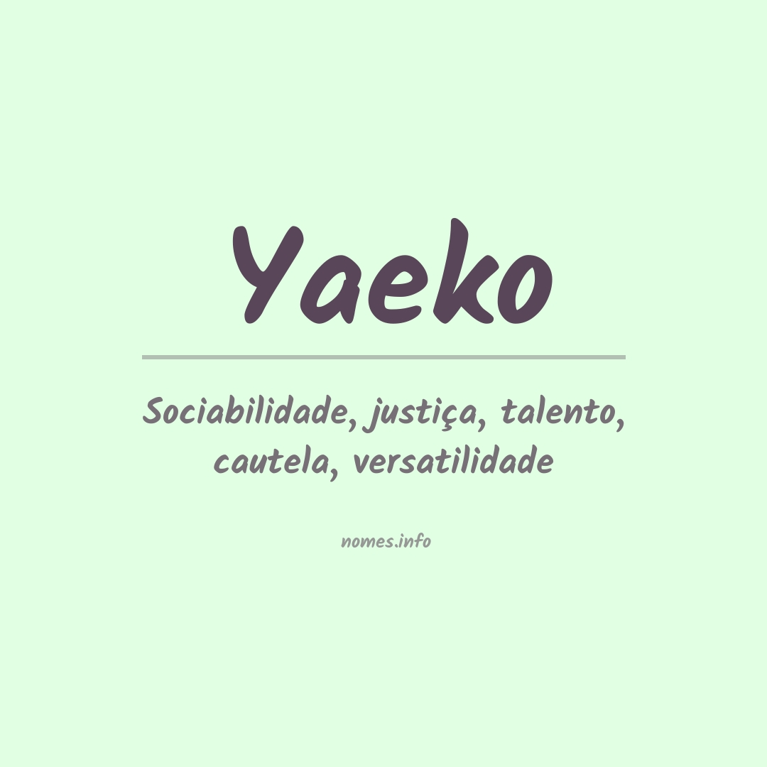 Significado do nome Yaeko