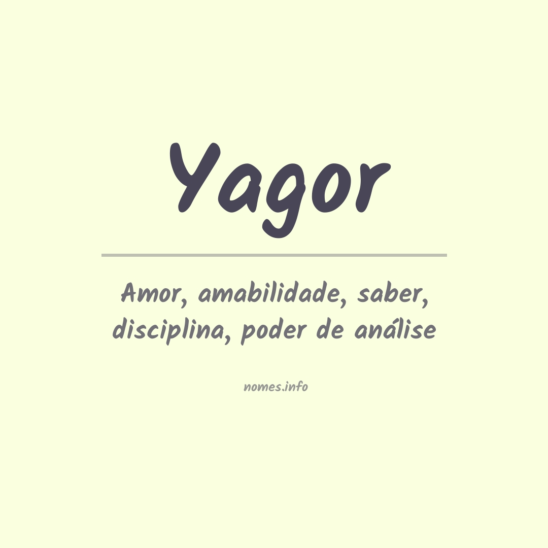 Significado do nome Yagor