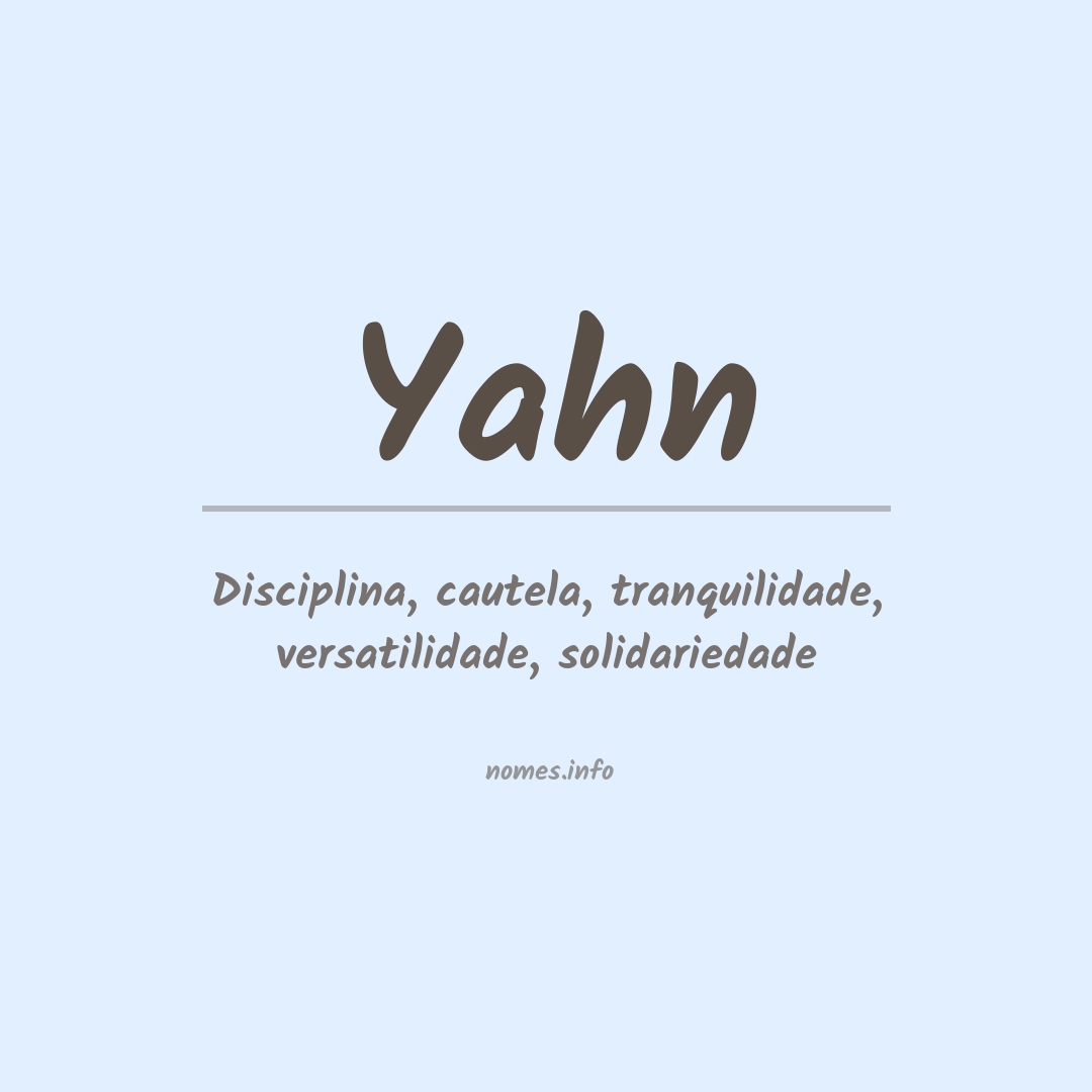 Significado do nome Yahn