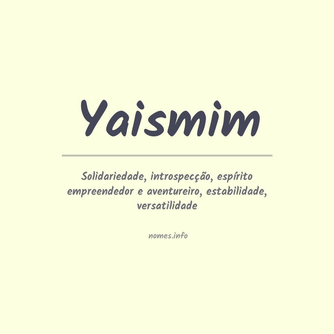 Significado do nome Yaismim