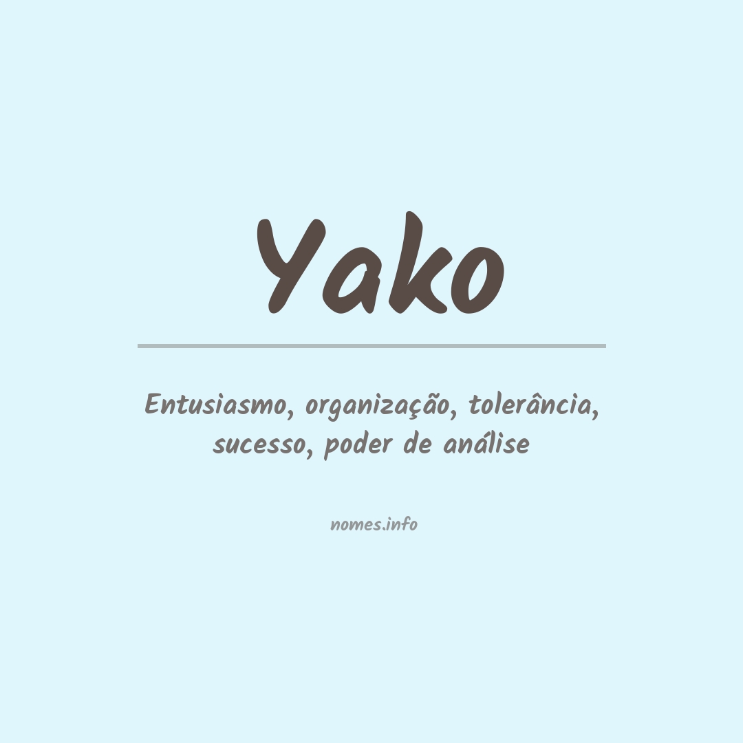Significado do nome Yako